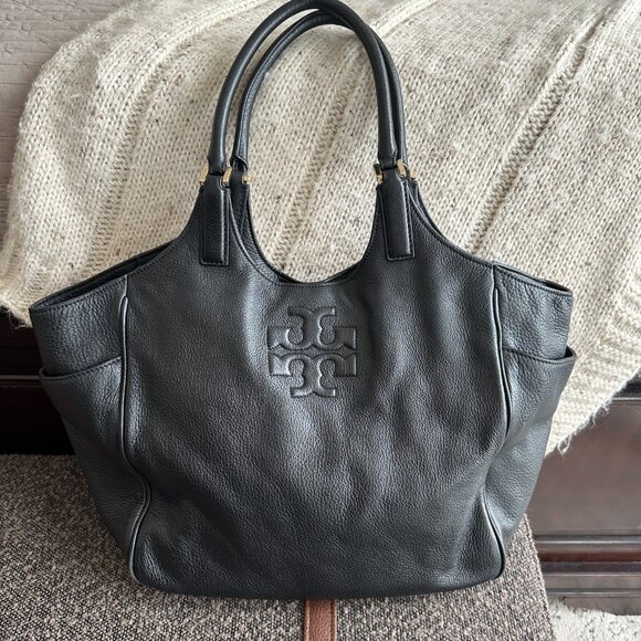 Black Leather Thea Tote - Picture 4 of 6